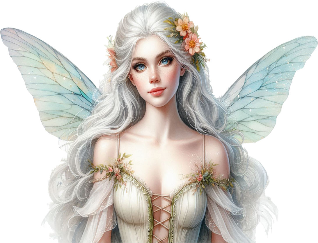 Beautiful white fairy with wings vinyl sticker decal