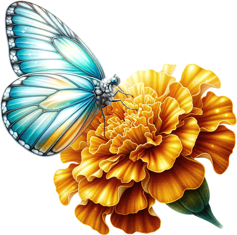 Teal butterfly on a yellow flower vinyl sticker decal
