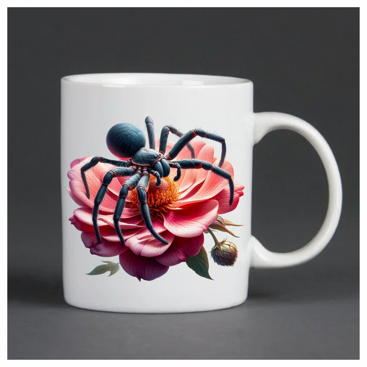 Huntsman spider on a pink flower vinyl sticker decal