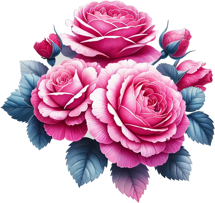 Dark pink rose flower vinyl sticker decal