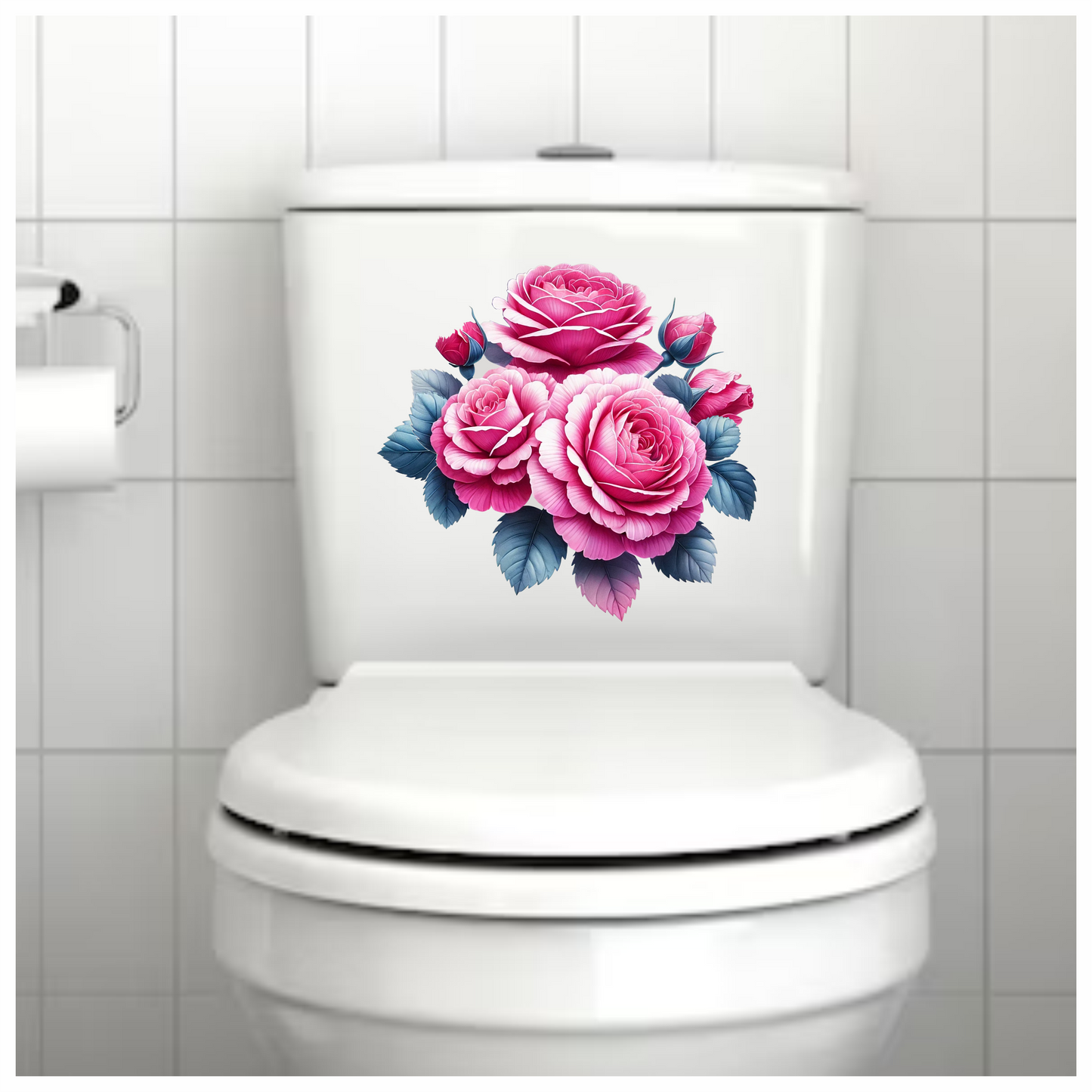 Dark pink rose flower vinyl sticker decal