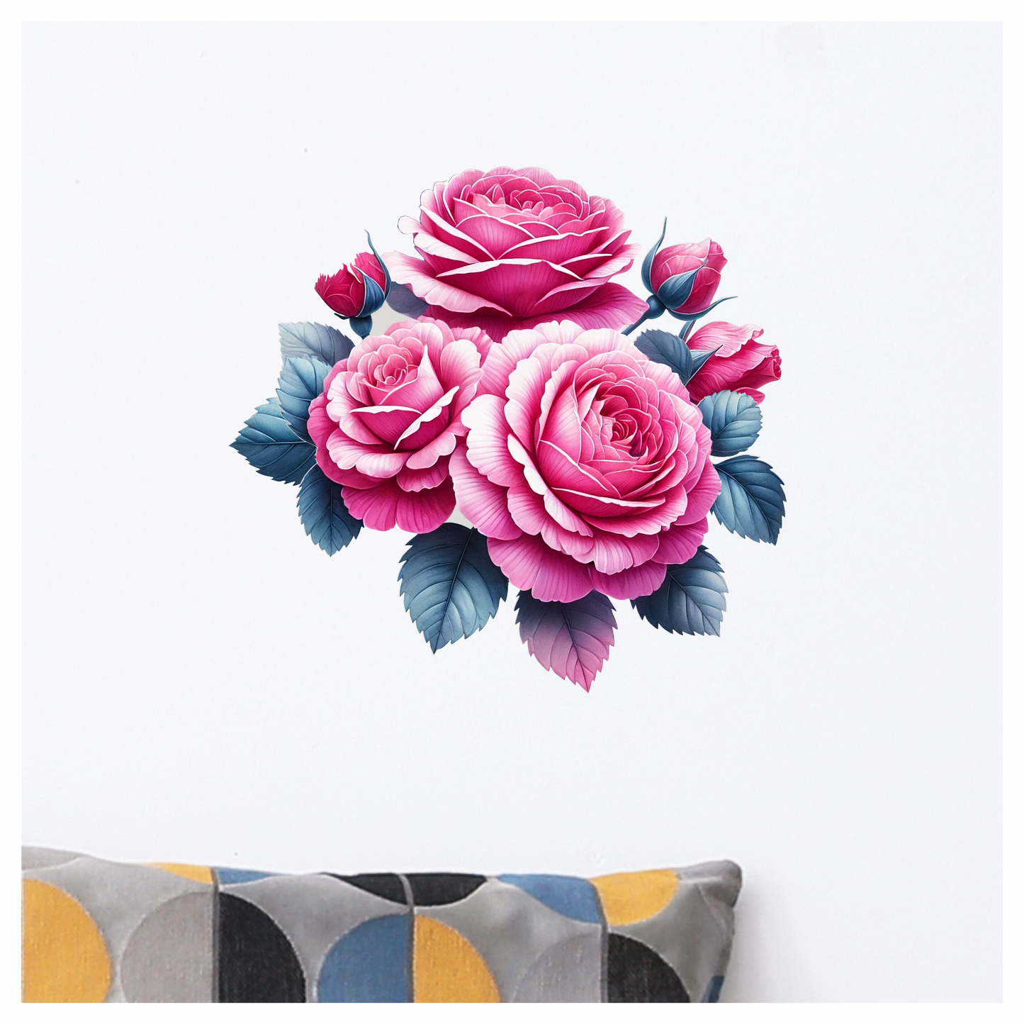 Dark pink rose flower vinyl sticker decal