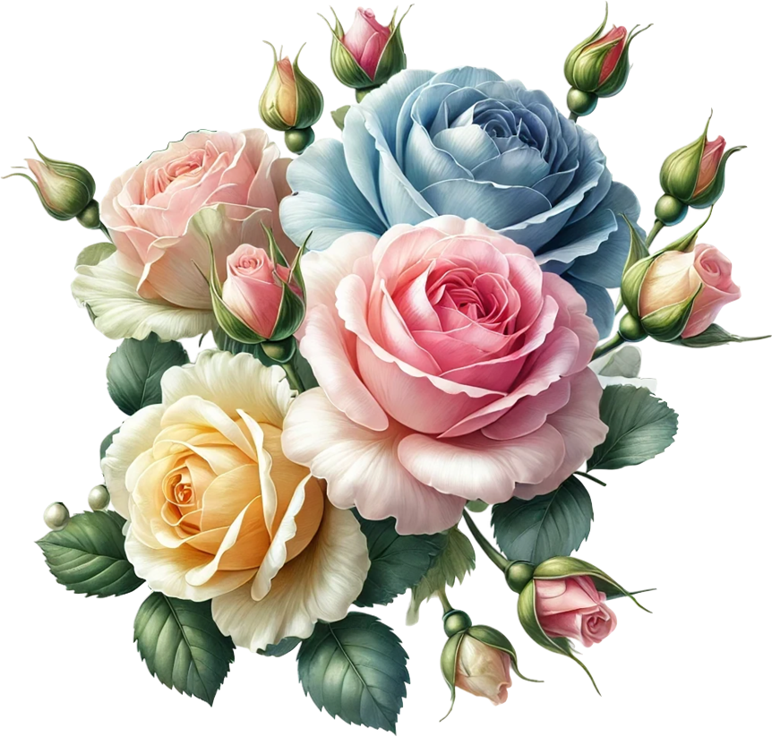 Multi coloured rose vinyl sticker decal