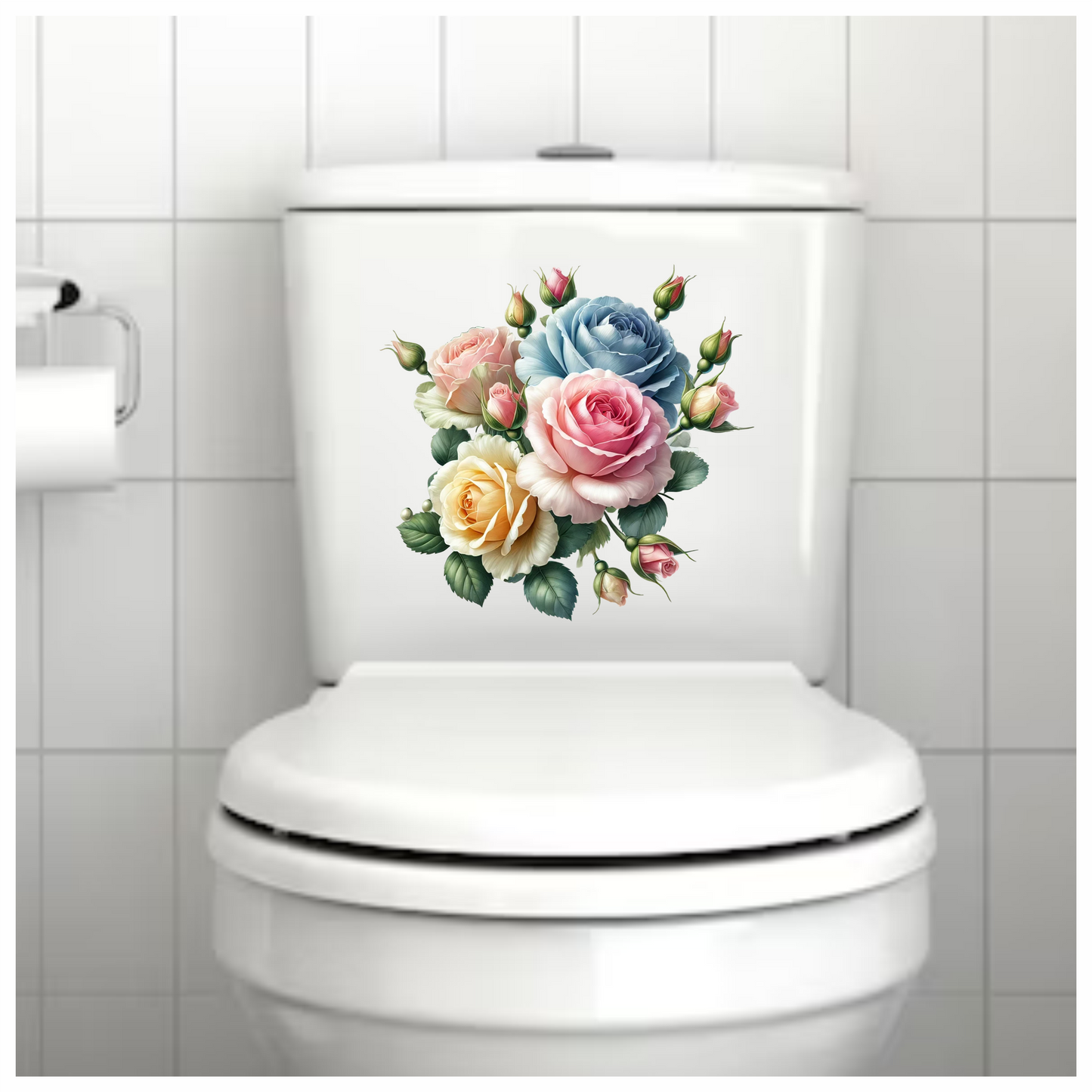 Multi coloured rose vinyl sticker decal