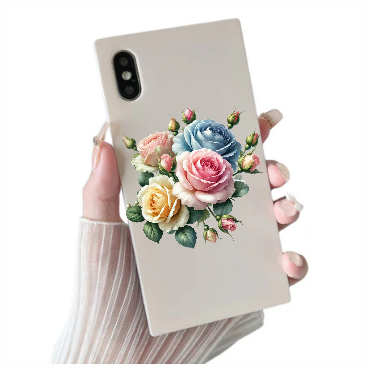 Multi coloured rose vinyl sticker decal