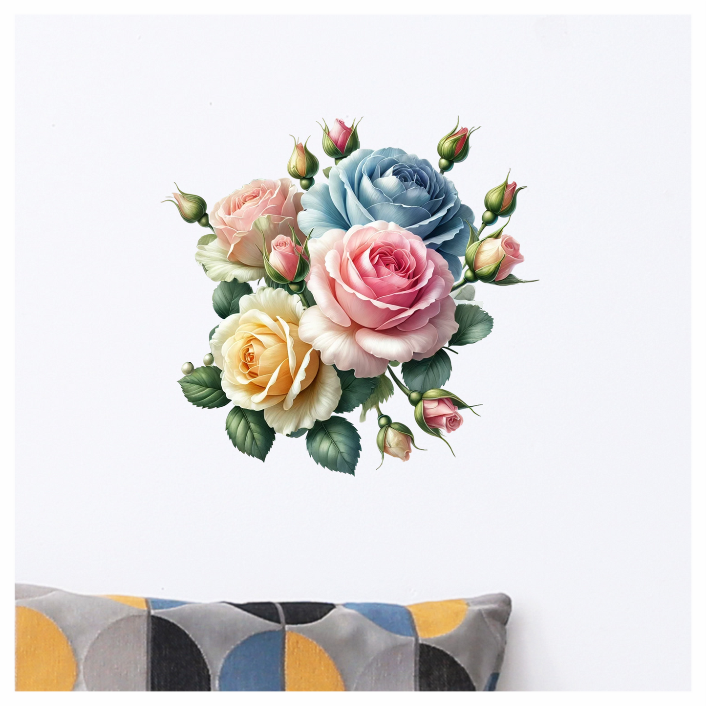 Multi coloured rose vinyl sticker decal