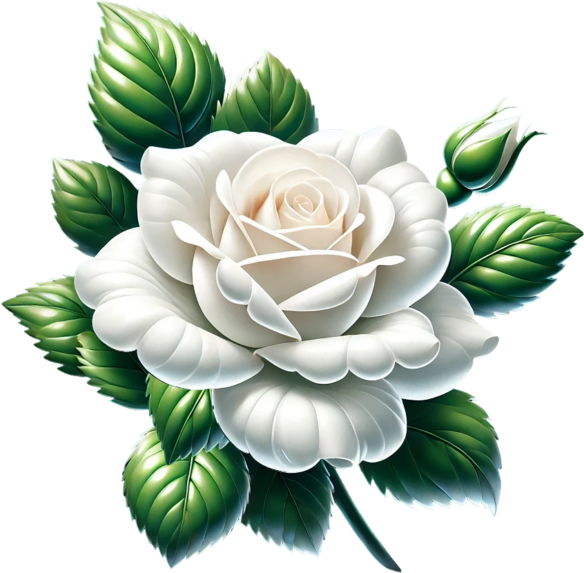 White rose flower vinyl sticker decal