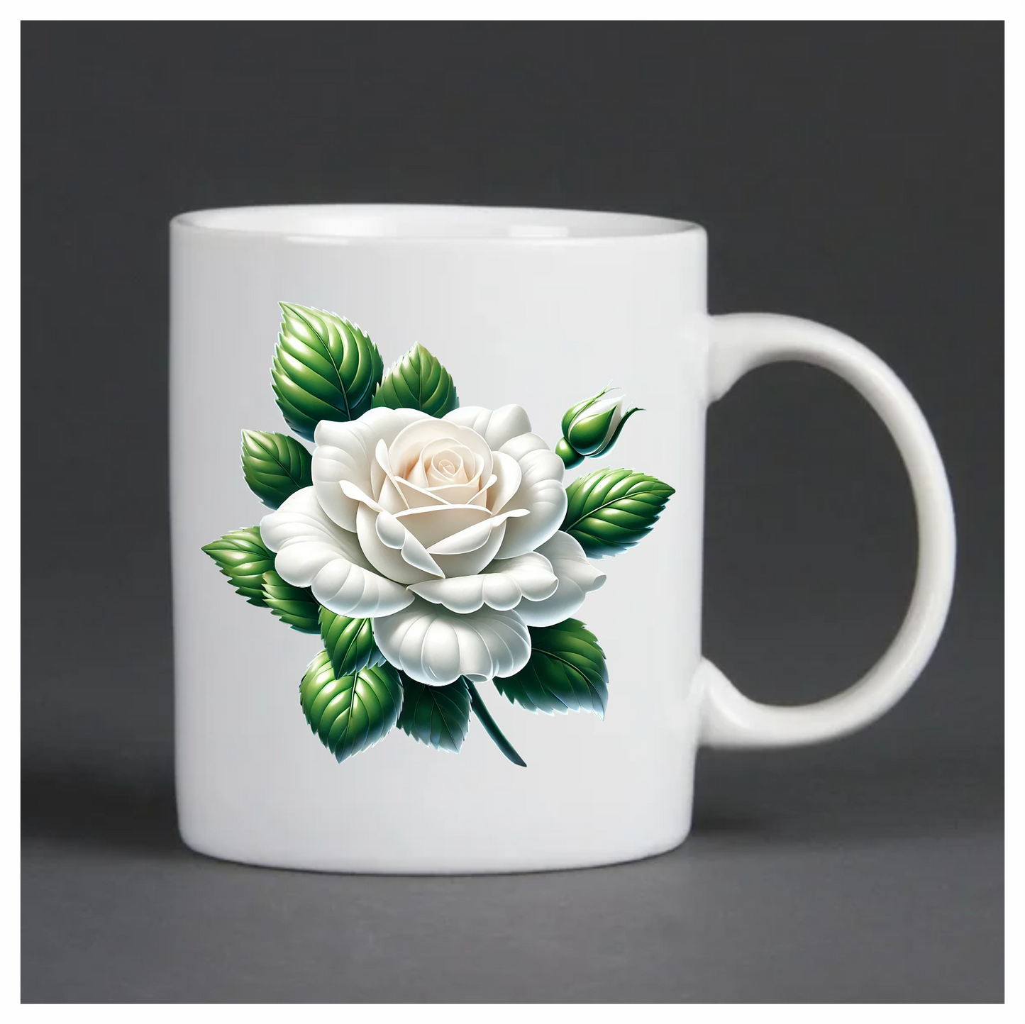 White rose flower vinyl sticker decal