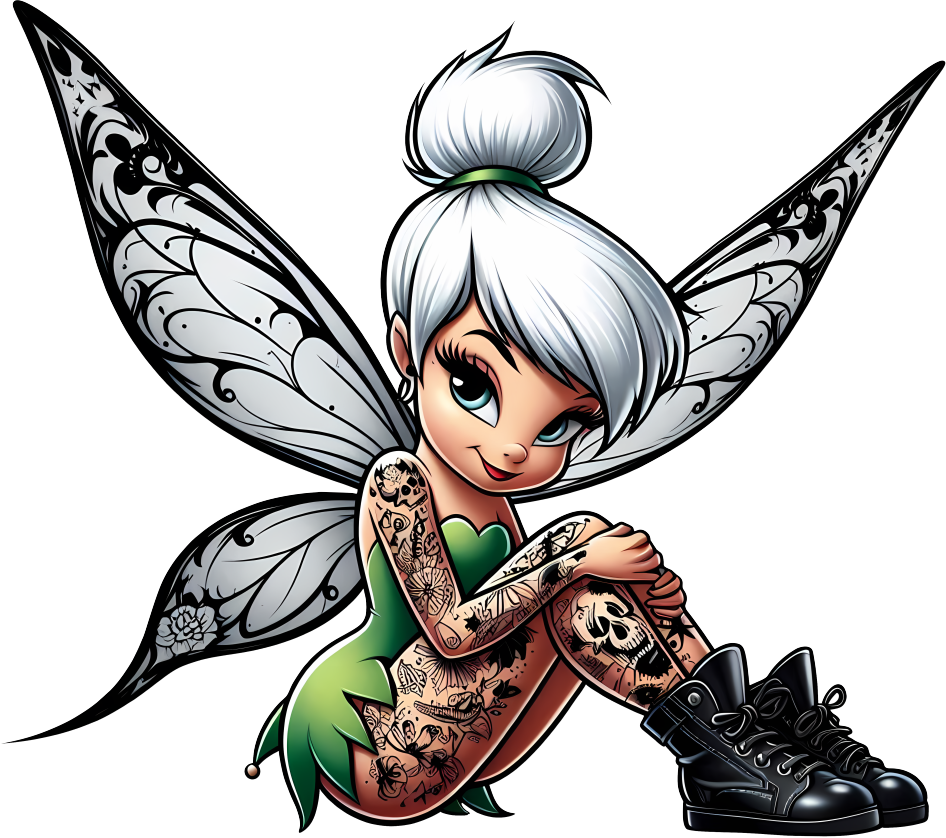 Gothic Tinker bell fairy vinyl sticker decal