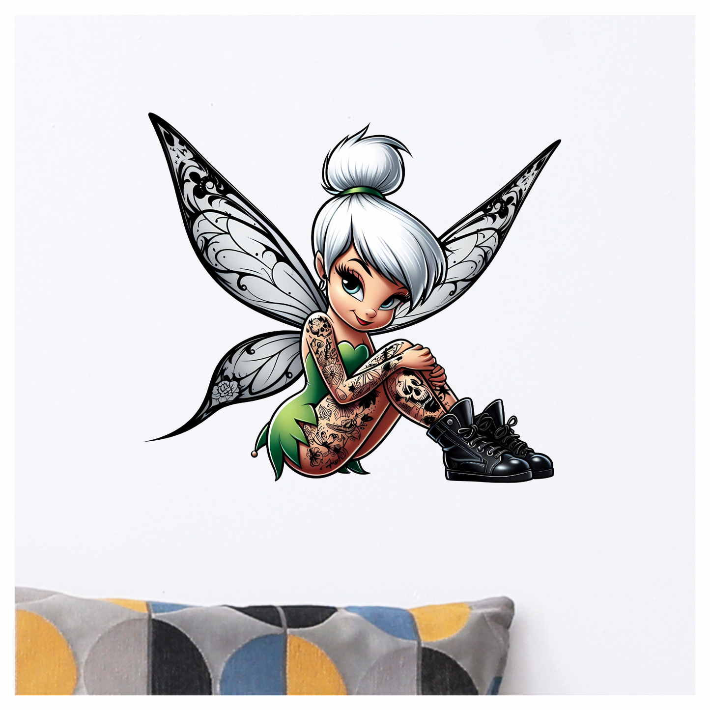 Gothic Tinker bell fairy vinyl sticker decal