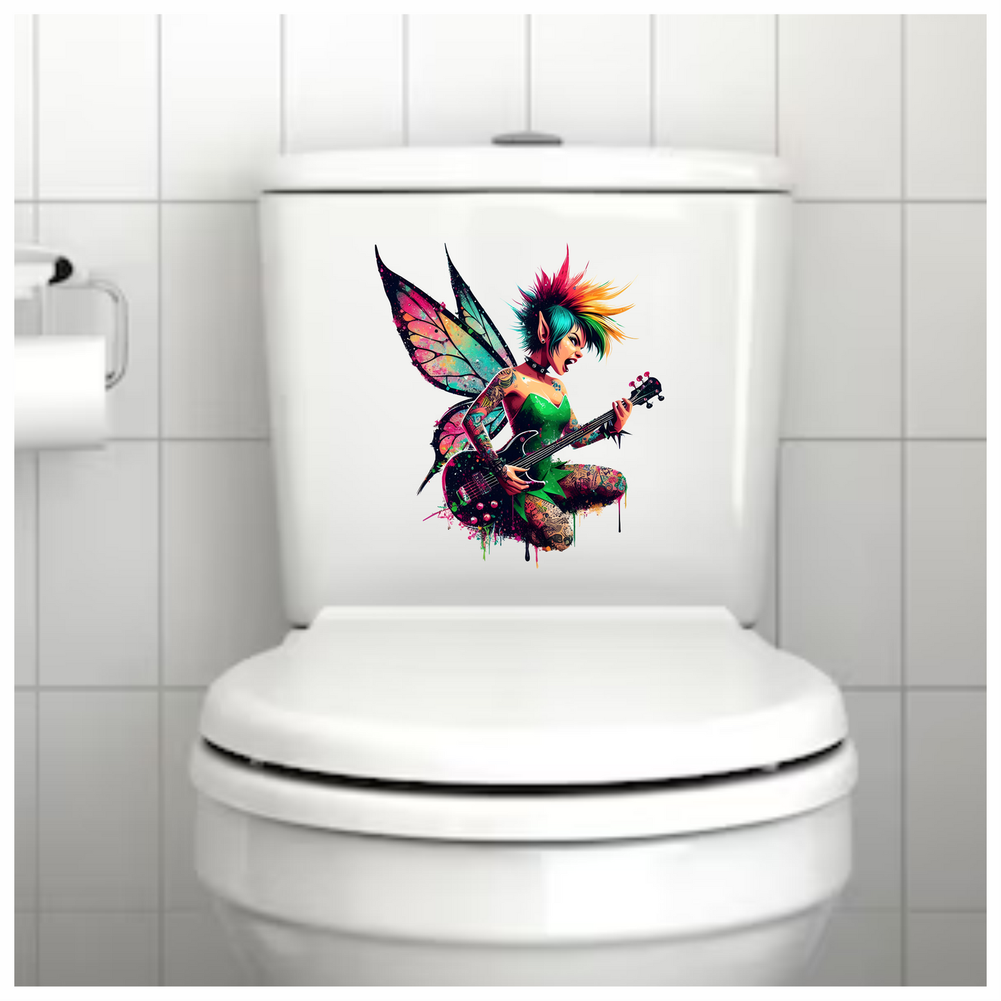 Colourful punk fairy rock star grunge vinyl sticker decal