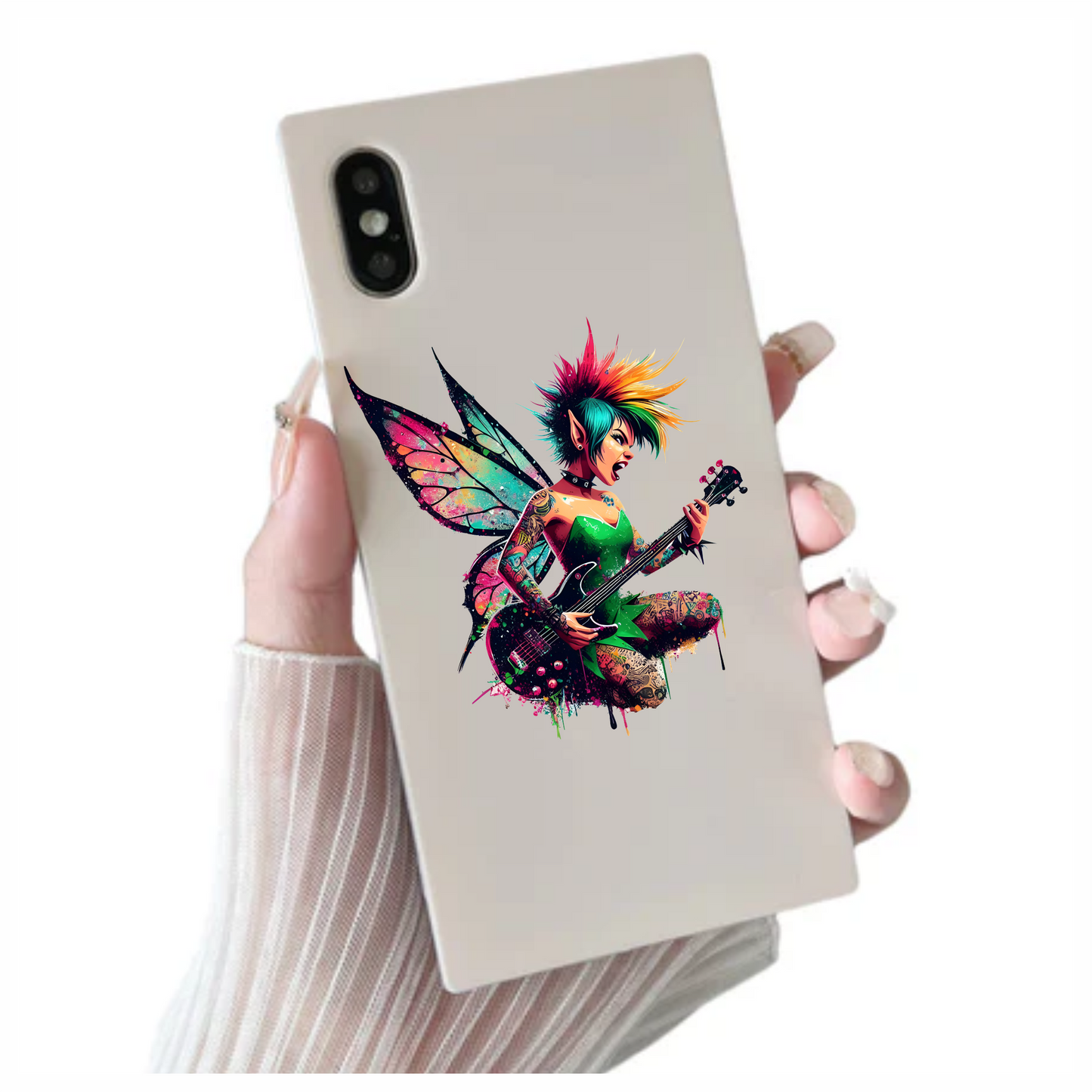 Colourful punk fairy rock star grunge vinyl sticker decal