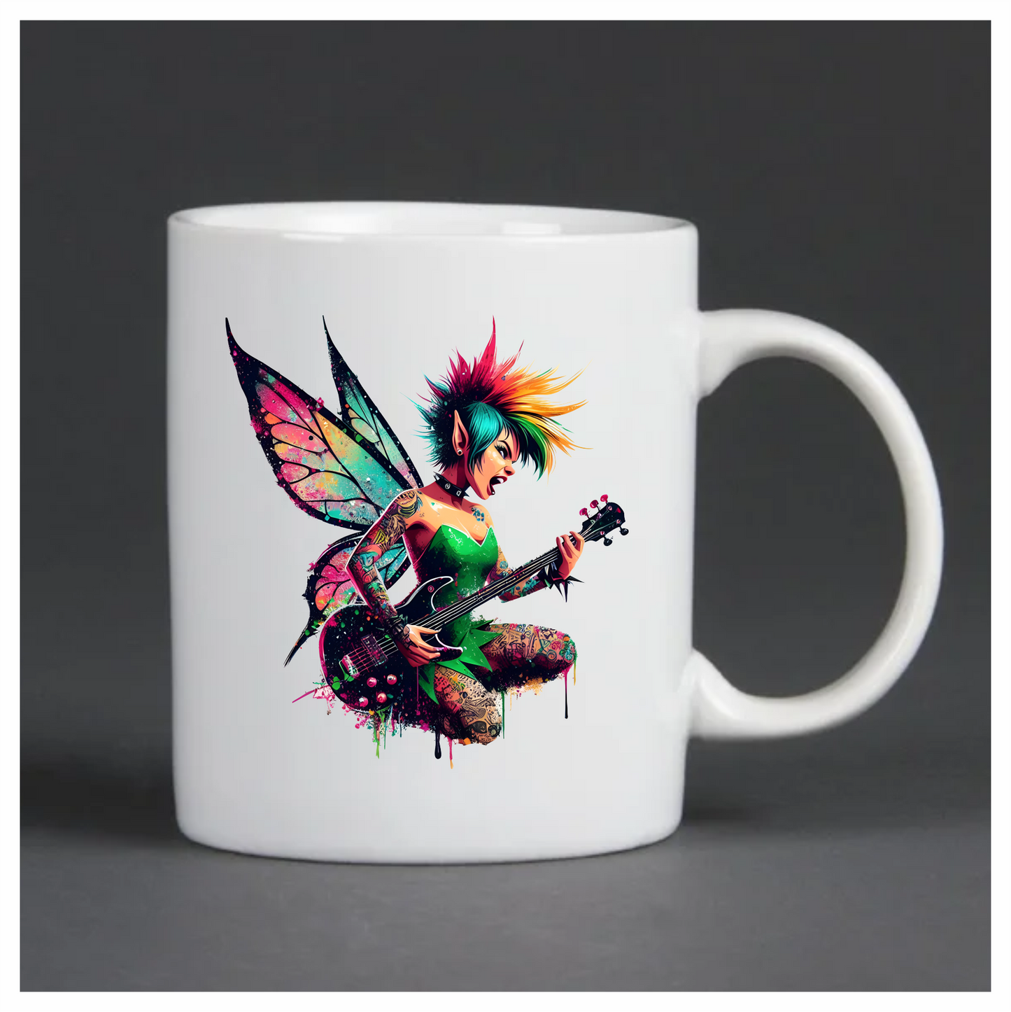 Colourful punk fairy rock star grunge vinyl sticker decal