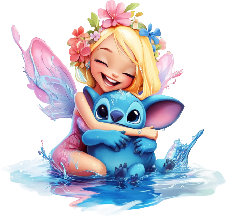 Tinkerbell and titch splashing in water vinyl sticker decal