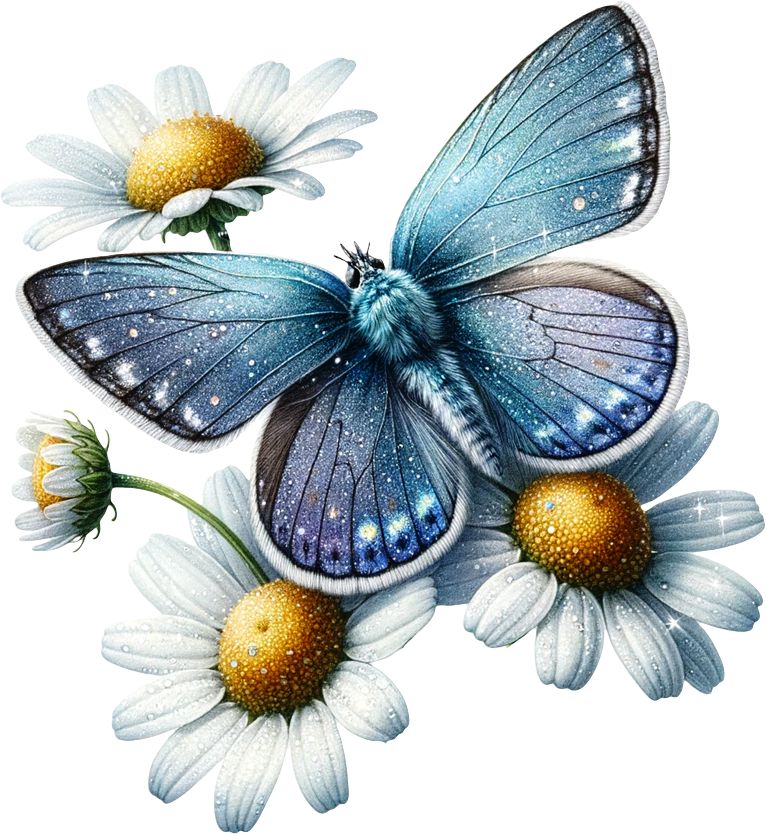 Teal butterfly on a yellow flower vinyl sticker decal
