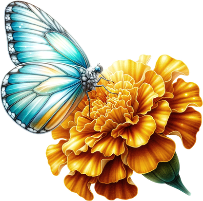 Teal butterfly on a yellow flower vinyl sticker decal