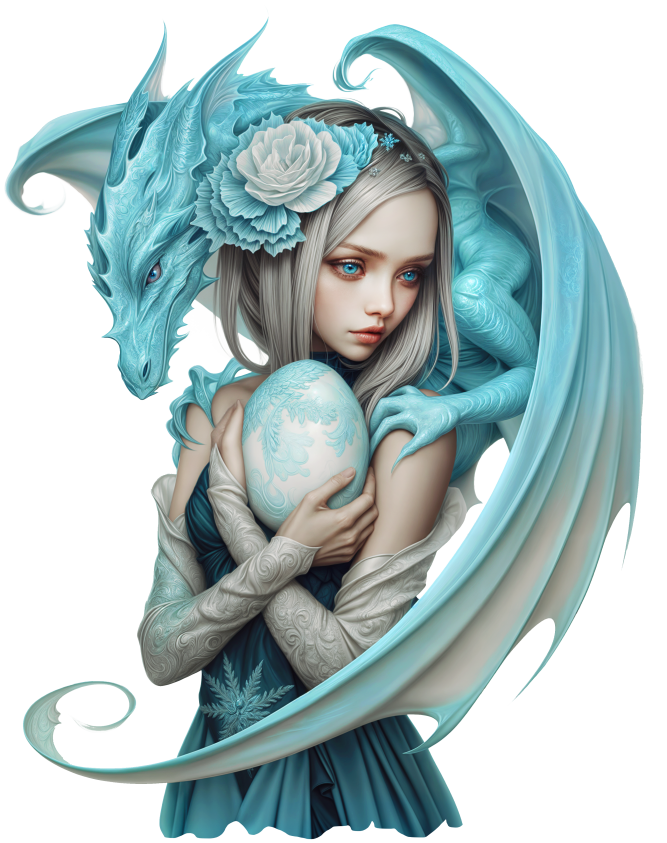 Blue dragon enchantress vinyl sticker decal