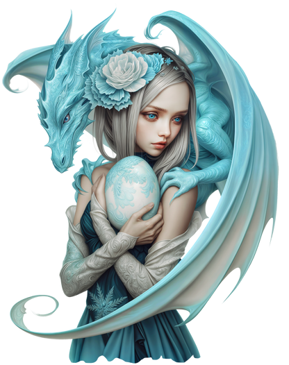 Blue dragon enchantress vinyl sticker decal