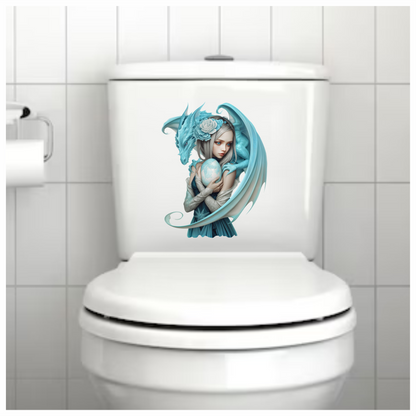 Blue dragon enchantress vinyl sticker decal