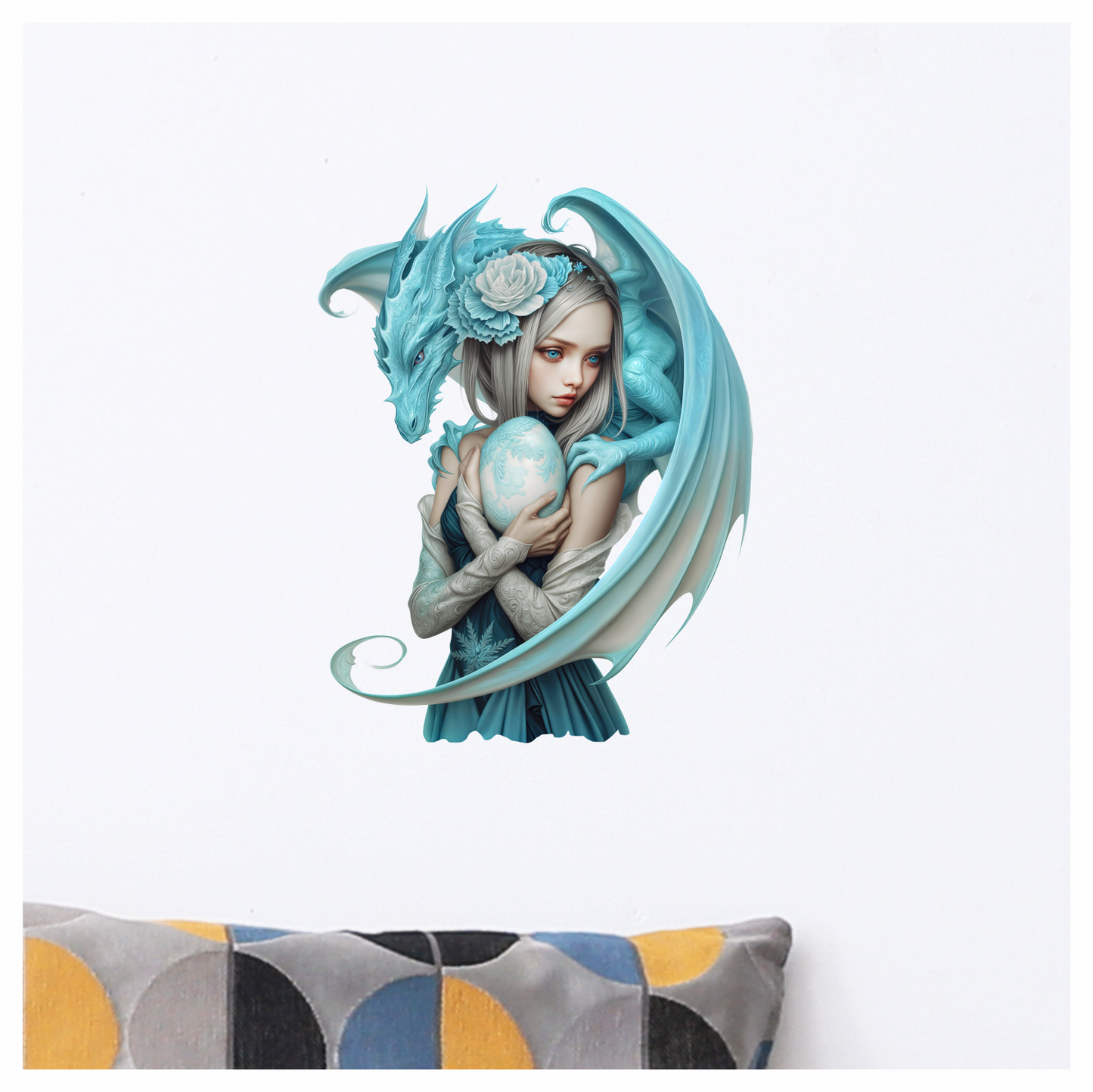 Blue dragon enchantress vinyl sticker decal