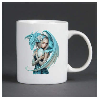 Blue dragon enchantress vinyl sticker decal