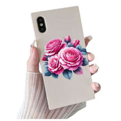 Dark pink rose flower vinyl sticker decal