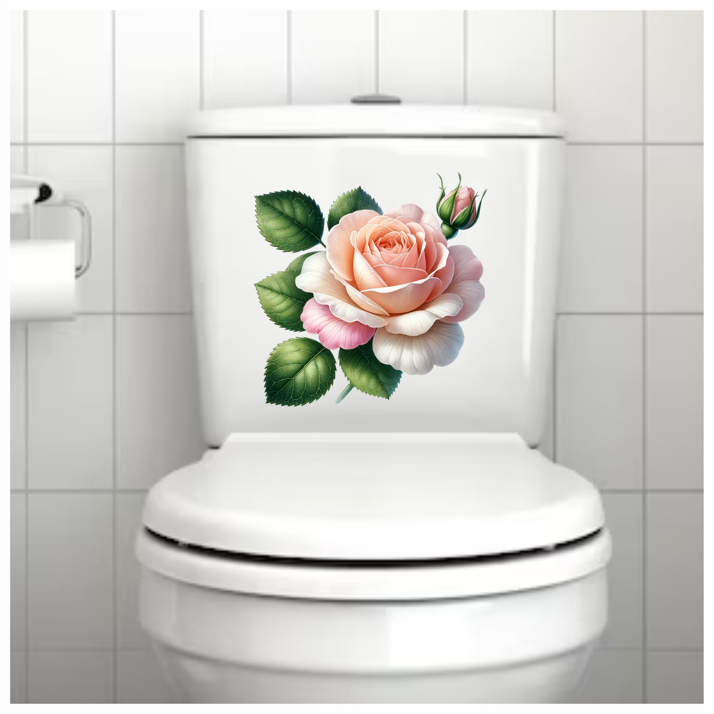 Light pink rose vinyl sticker flower decal