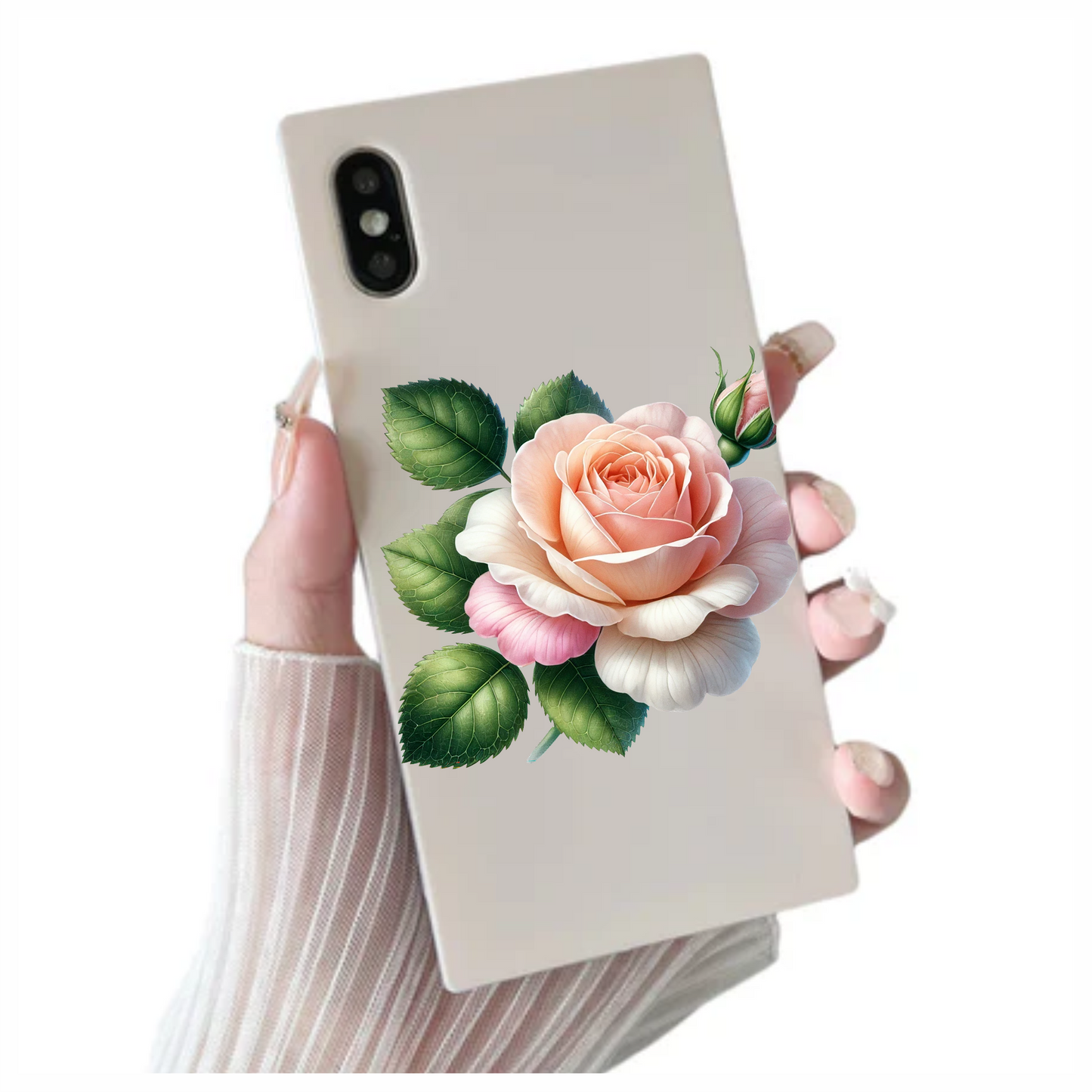 Light pink rose vinyl sticker flower decal