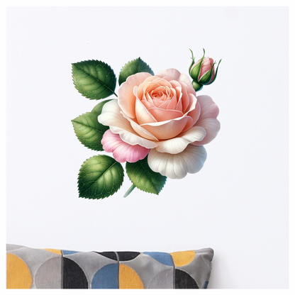 Light pink rose vinyl sticker flower decal