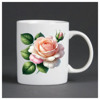 Light pink rose vinyl sticker flower decal