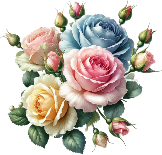 Multi coloured rose vinyl sticker decal