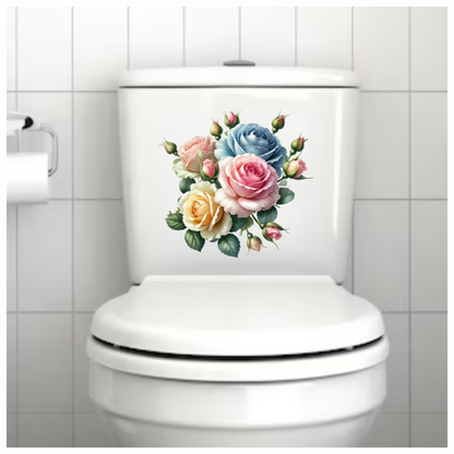 Multi coloured rose vinyl sticker decal