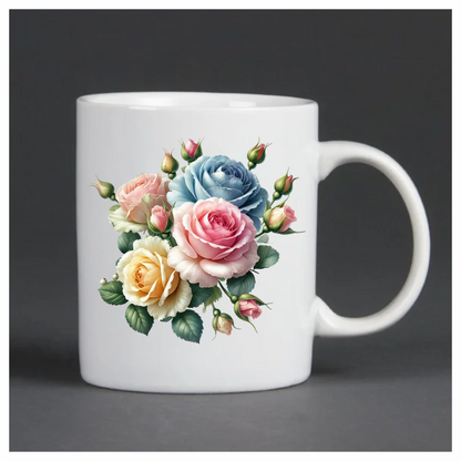 Multi coloured rose vinyl sticker decal