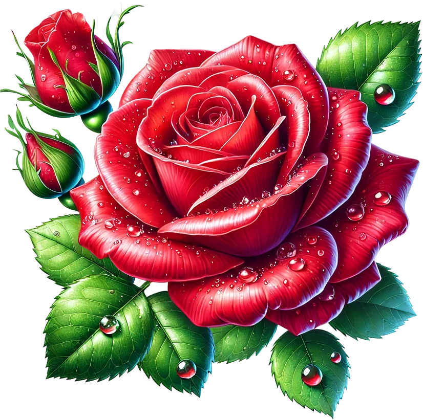 Bright red rose flower vinyl sticker decal