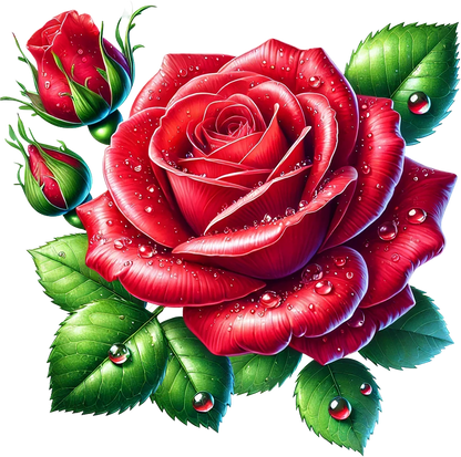 Bright red rose flower vinyl sticker decal