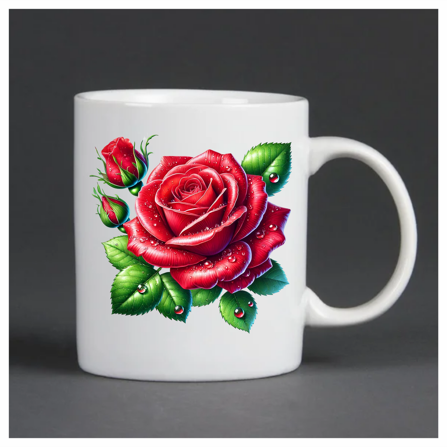 Bright red rose flower vinyl sticker decal