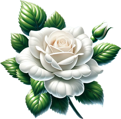White rose flower vinyl sticker decal