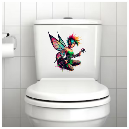 Colourful punk fairy rock star grunge vinyl sticker decal