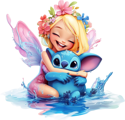 Tinkerbell and titch splashing in water vinyl sticker decal