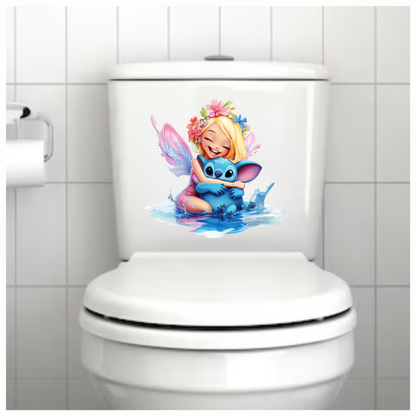 Tinkerbell and titch splashing in water kids vinyl sticker decal
