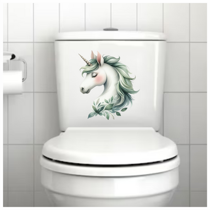 Pastel green unicorn head kids vinyl sticker decal