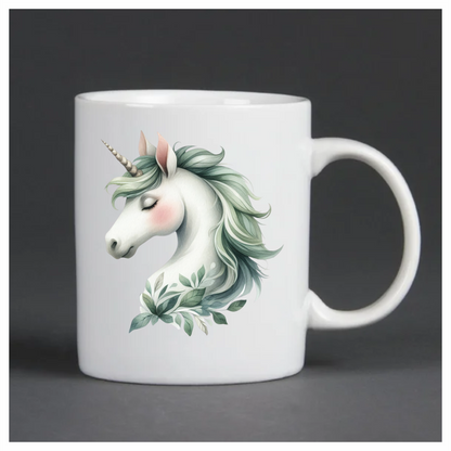 Pastel green unicorn head kids vinyl sticker decal